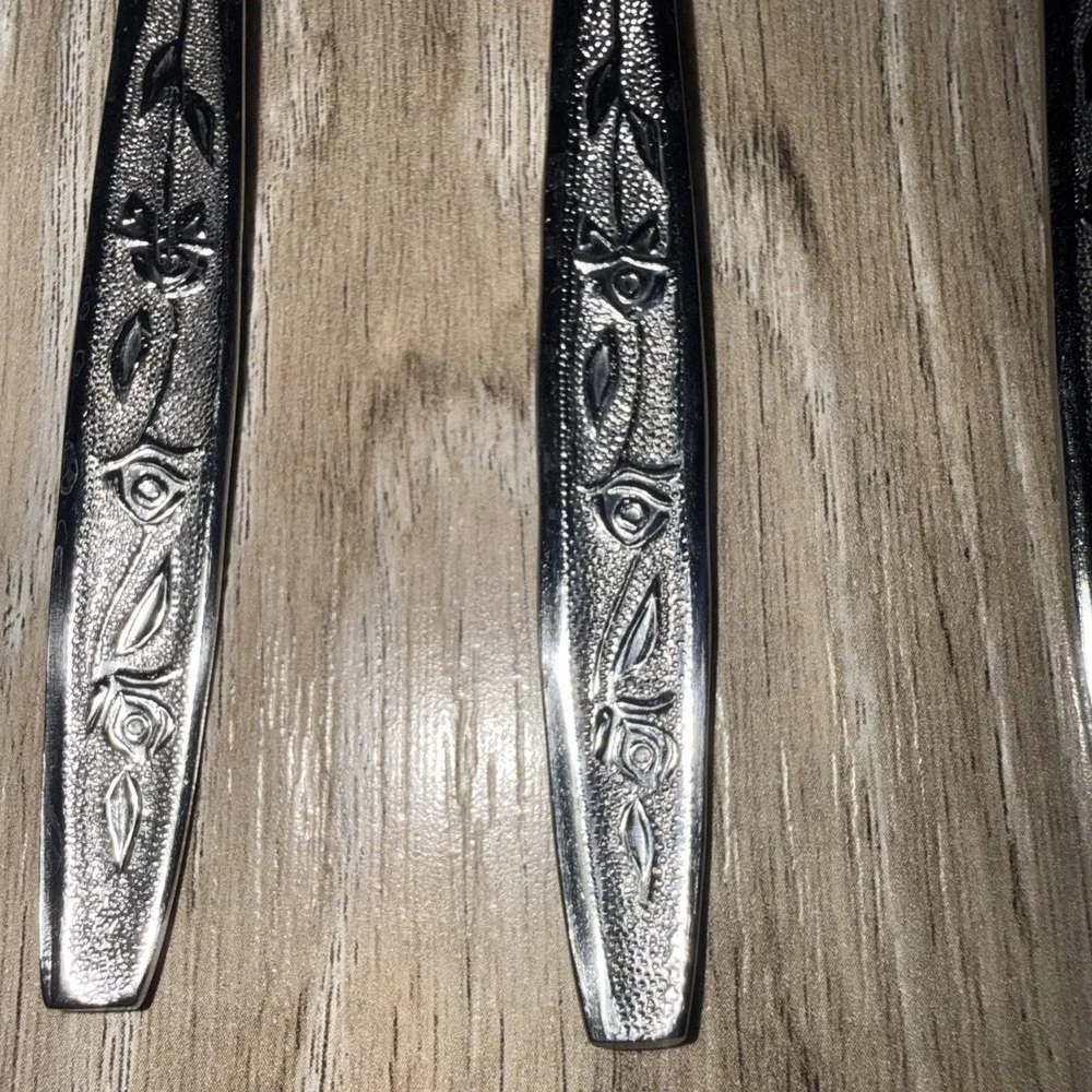 Ekco Eterna ROSE COTILLION 11 Iced Tea Spoons Stainless Steel Flatware Taiwan